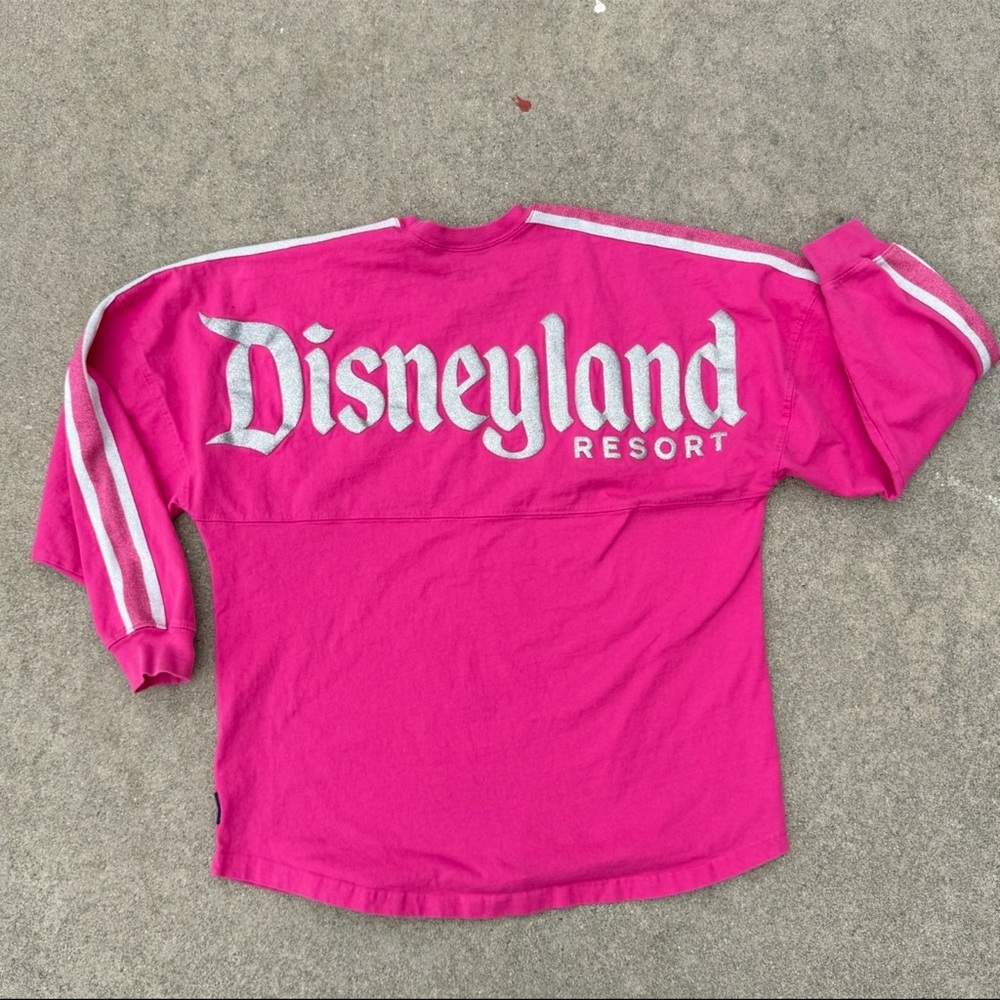 Disneyland Imagination HOT PINK SPIRIT JERSEY Silver Glitter Puff large adult